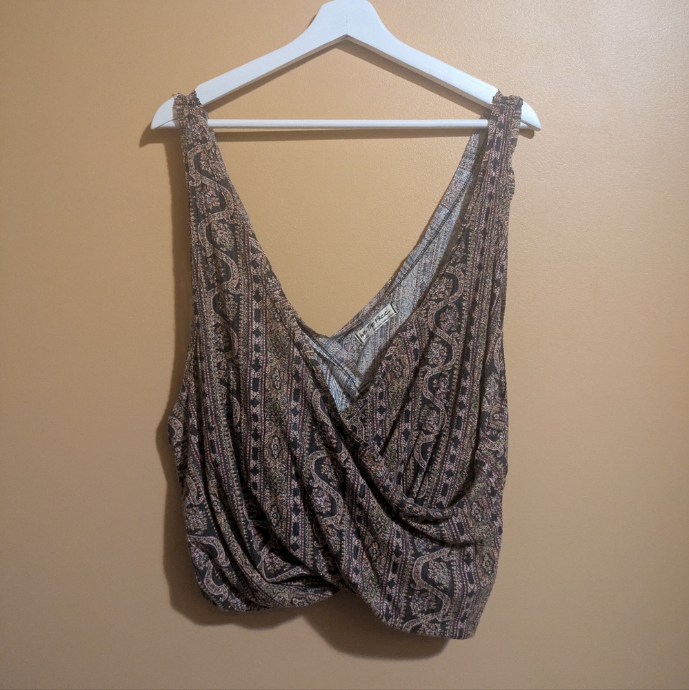 Free People Your Twisted Tee Women's L Bubble Hem Wrap Tank